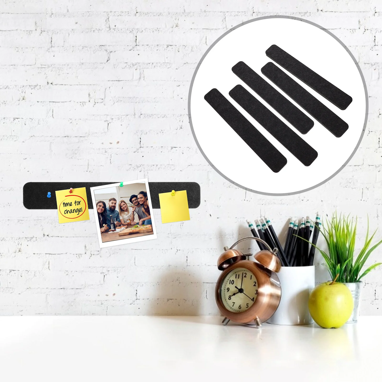 5Pcs Multi-Functional Felt Board Bar Strip Simple Gorgeous Home Decorative Style Message Memo Bar Felt Bulletin Board Strip