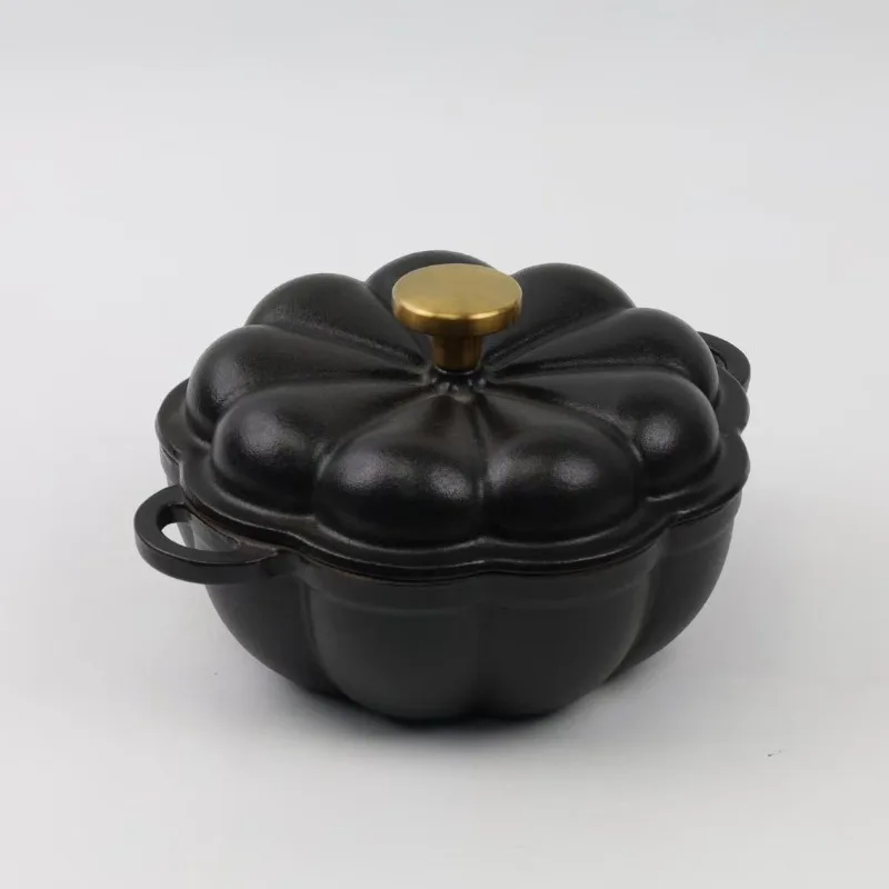 Olla de hierro fundido esmaltado tipo Dutch Oven con tapa, para calentar pan tostado