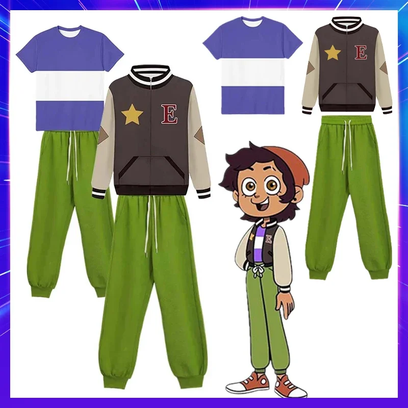 Anime The Owl House Costume Cosplay Unisex Adult Kids Cos Baseball felpa con cappuccio giacca cappotto cappello pantaloni Suit Halloween Luz felpa
