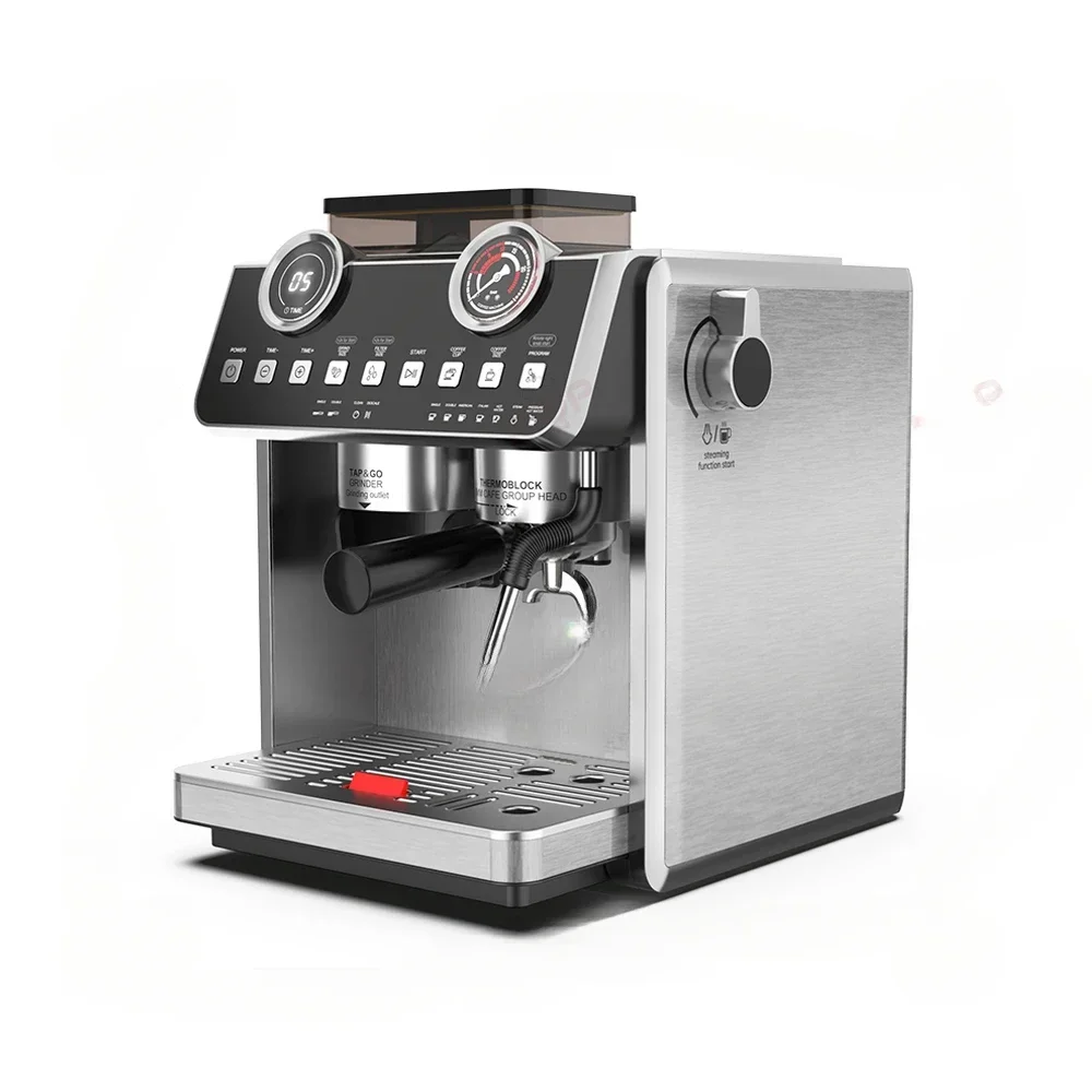 

2024 Electric Espresso Machine 20 Bar Multi-functional Double Boiler Concentrated Bean Grinding Pressure Hotel Coffee