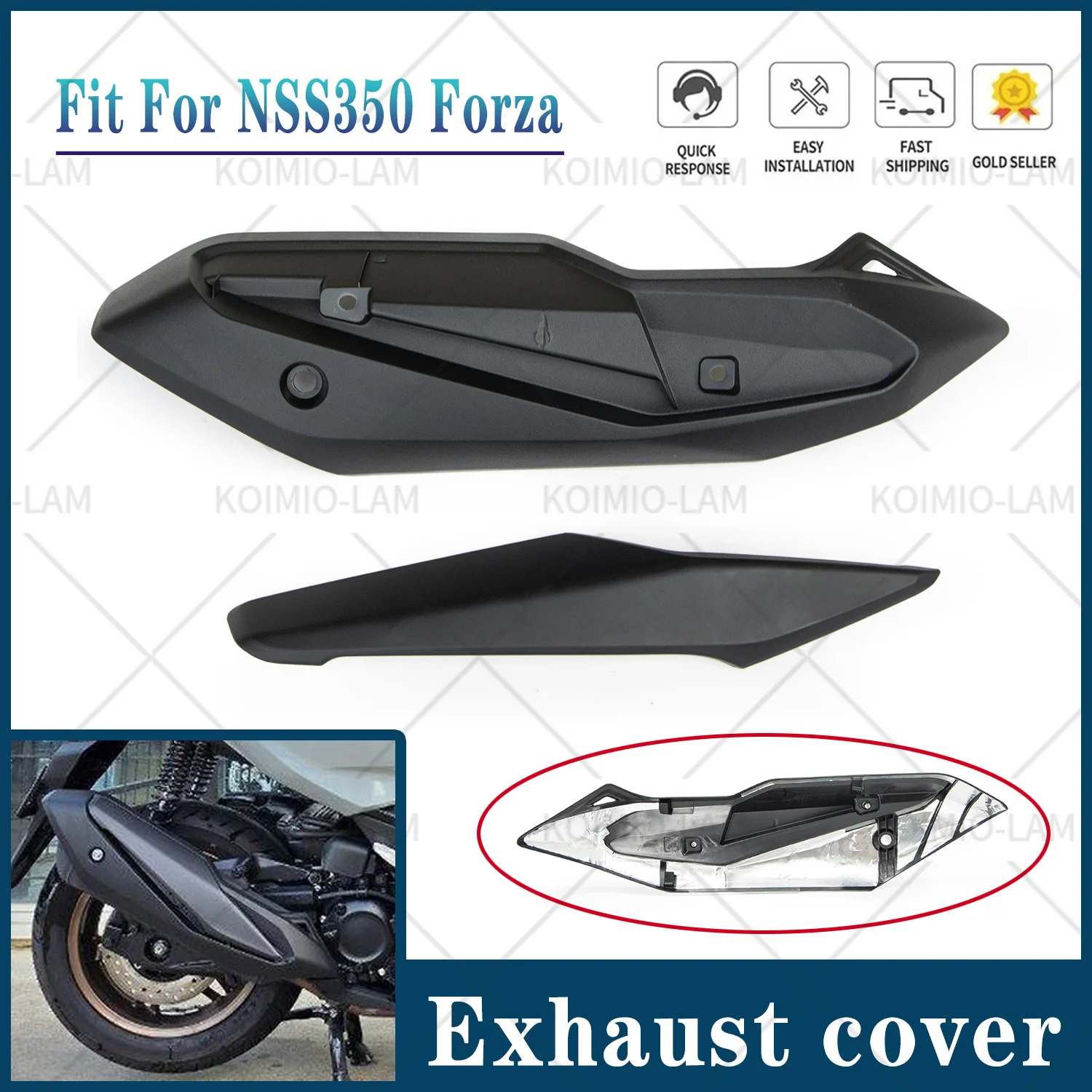 يصلح ل 2021 - 2026 هوندا NSS 350 فورزا دراجة نارية غطاء ماسورة العادم القلنسوة حامي Forza350 NSS #1