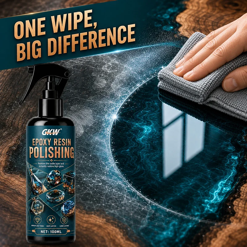 High‑Gloss Epoxy Polish Wax: restores crystal clarity, mirror shine for resin crafts, jewelry & tabletops, for hobbyists & pros