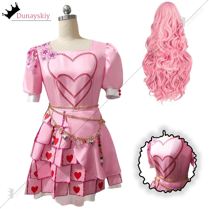 Girls Dresses Kids D-Descendants 4 Red Cosplay Costume Movie Princess Dress Halloween Carnival Dress Up