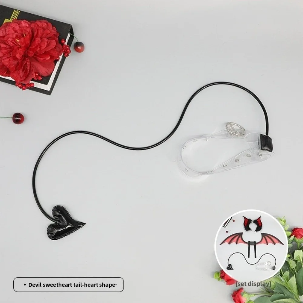 작은 악마 연인 꼬리 유니버설 조절 가능한 코스프레 의상 화살표 하트 스타일 블랙 할로윈 파티 소품