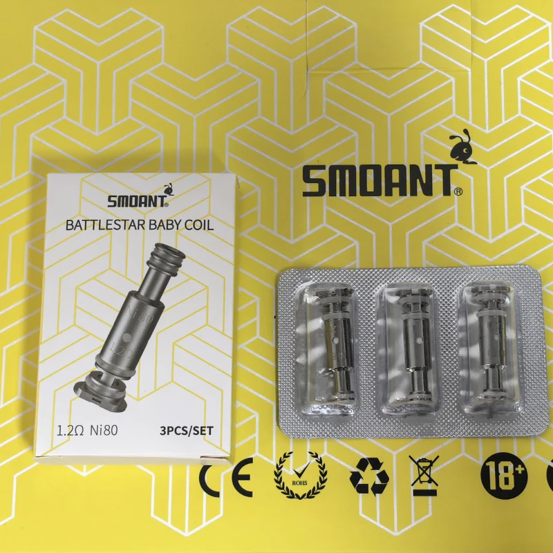 30 قطعة/10 حزمة الأصلي Smoant Charon الطفل البخاخة لفائف 0.6ohm شبكة 1.2ohm Ni-80 الأساسية لشارون الطفل قرنة Veer Battlestar الطفل #6