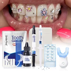 Set di gemme per denti gioielli in cristallo fai da te colla decorazioni per denti Gel per incisione cura della luce dentale incollaggio adesivo materiali ortodontici