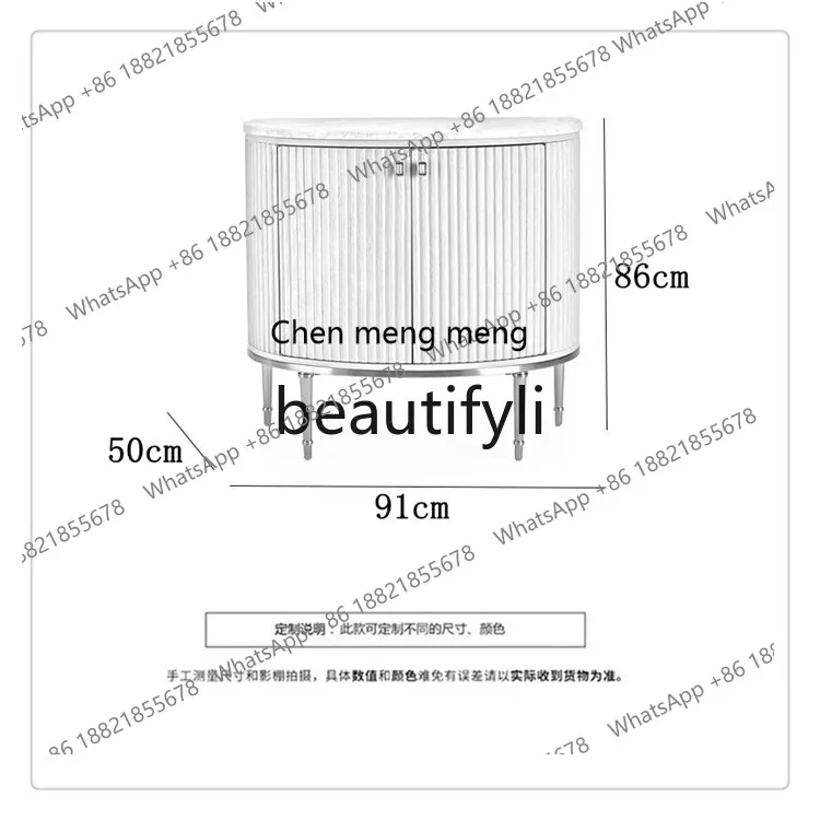 Американский современный светлый роскошный шкаф на крыльце из массива дерева, мрамора, полукруглый декоративный шкаф для гостиной, шкафчик на заказ H
