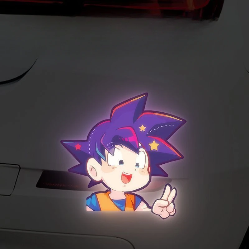 Dragon Ball Reflective Car Stickers Anime Peripheral Cute Cartoon Scratch Blocking Diy Stickers Waterproof Sun Protection