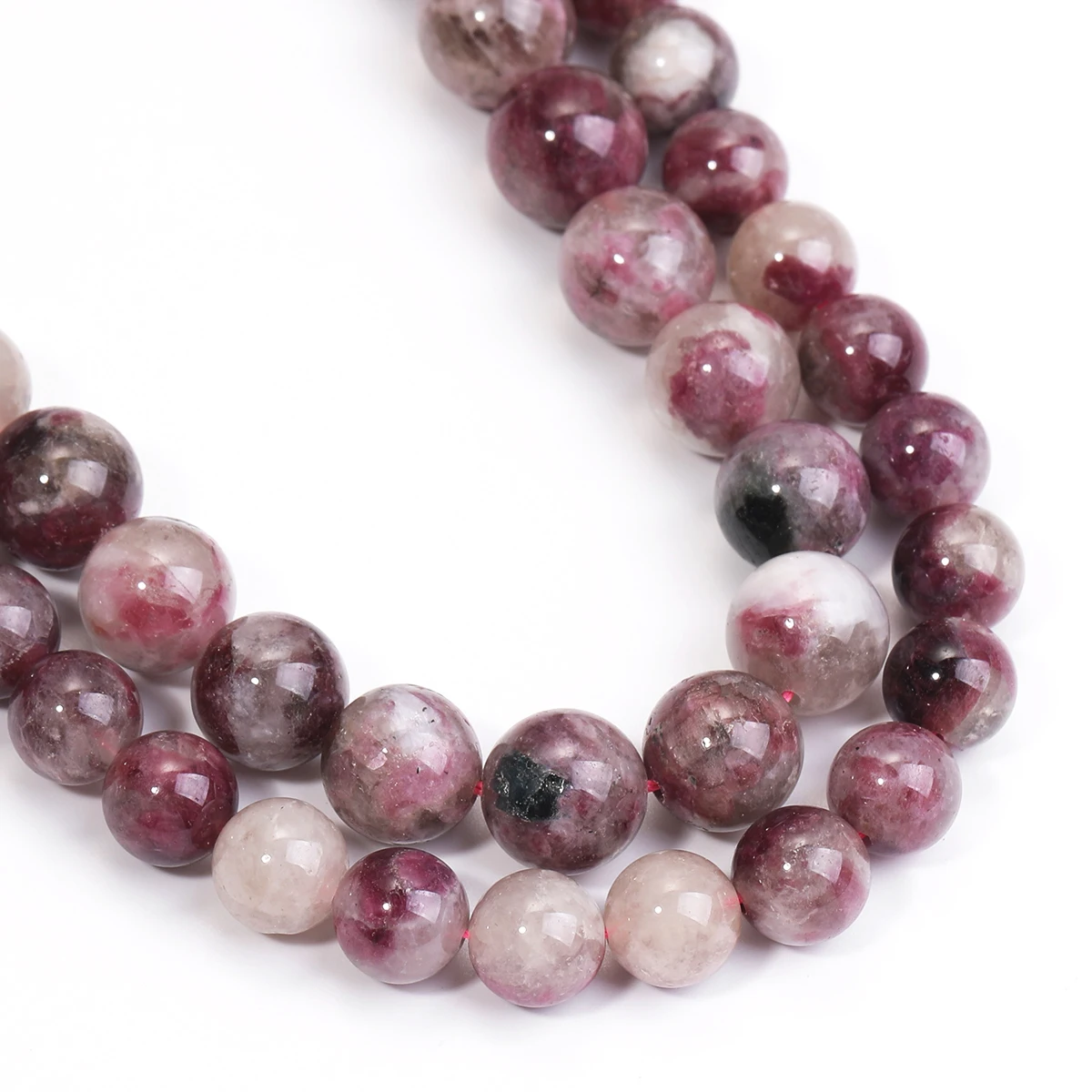 8/10mm A+ Natural Stone Plum Tourmaline Genuine Round Loose Spacer Gemstone Beads For Jewelry Making DIY Bracelet Accessory view 6