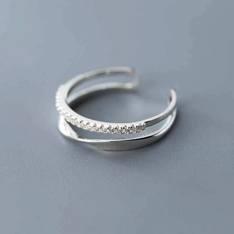 Trendy Minimalist Open End Ring for Women in Europe and America, Adjustable Size, Versatile, Daily Jewelry and Head Accessories