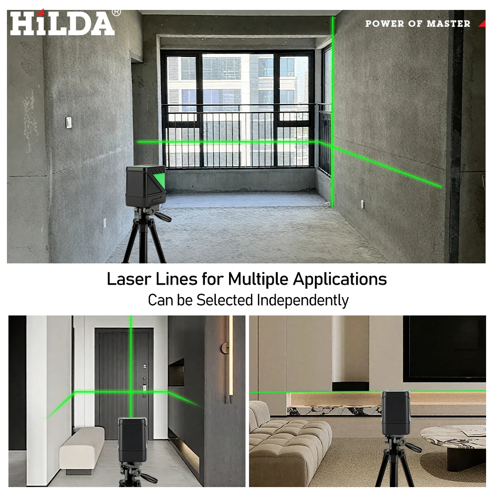 Auto Nivelamento Vigas Verdes Nível Laser, Horizontal e Vertical Cross-Line, 2 Linhas