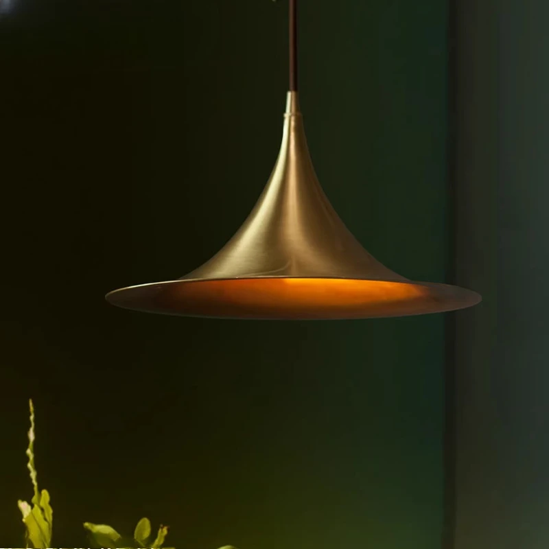 

Modern Minimalist All Copper Pendant Light Restaurant Bar Counter Bedroom Kitchen Cafe Clothing Store Personalized Hanging Lamps