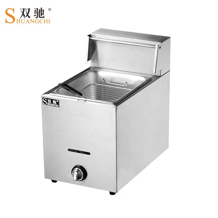 Commercial gas 2-Tank 2-Baskets fryer industrial frying machine lpg deep fryer 12L potato chips fryer