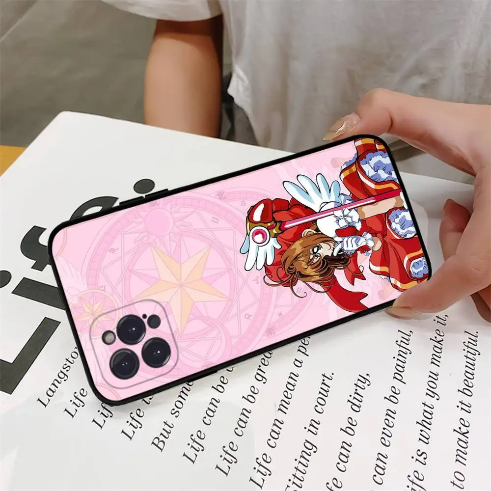 CardCaptor Sakura Anime Phone Case For Iphone 17 16 15 14 13 12 11 Pro Max Plus Black Shell Cover Case