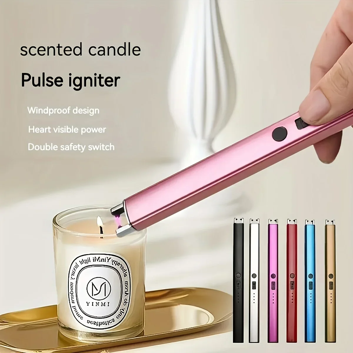 Portable USB electronic lighter, wrist point pistol, outdoor gas stove, barbecue cooking, kitchen double arch lighter, candle