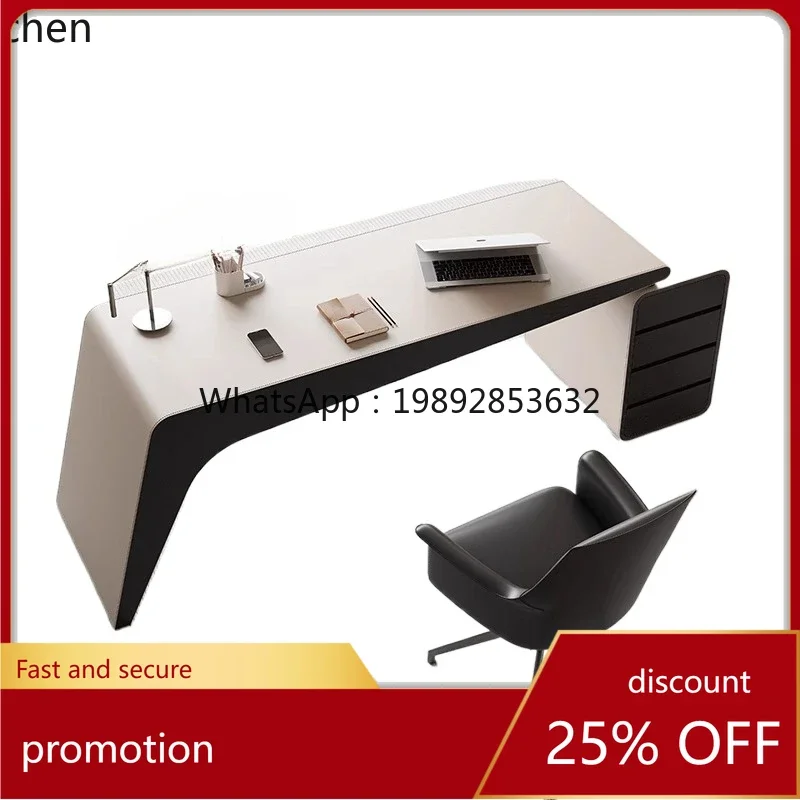 O15-  Modern minimalist boss table President table Advanced sensory medical beauty consulting table and chairs