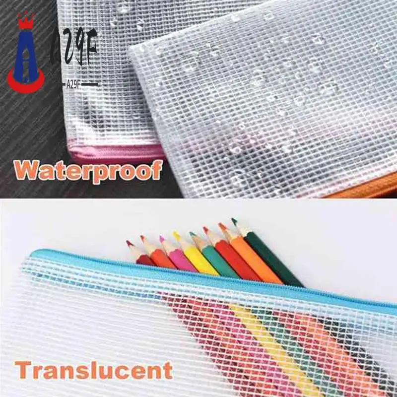 

A29F-Grid File Bag Zipper File Bag Store File Grid Bag Mesh Storage Bag Transparent File Bag Delivery Data Storage Bag