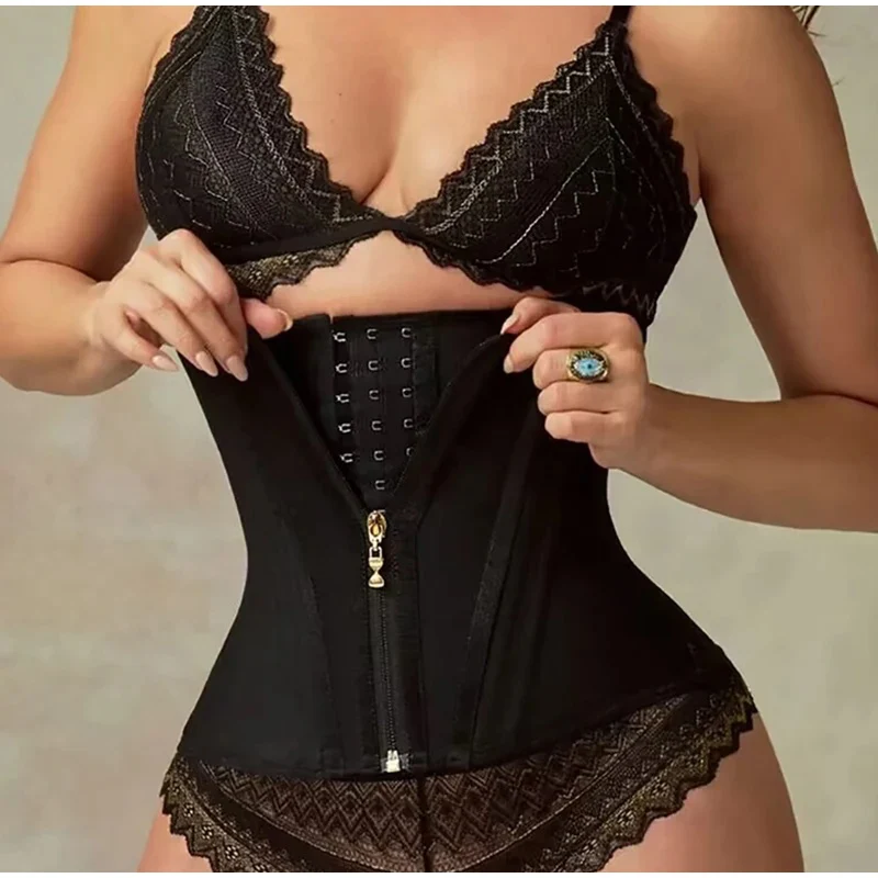 Corset Waist Trainer Abdominal Shapewear Triple Breasted Zipper Double Pressing Cincher Underbust Corset Slim Fit Hourglass Belt view 2