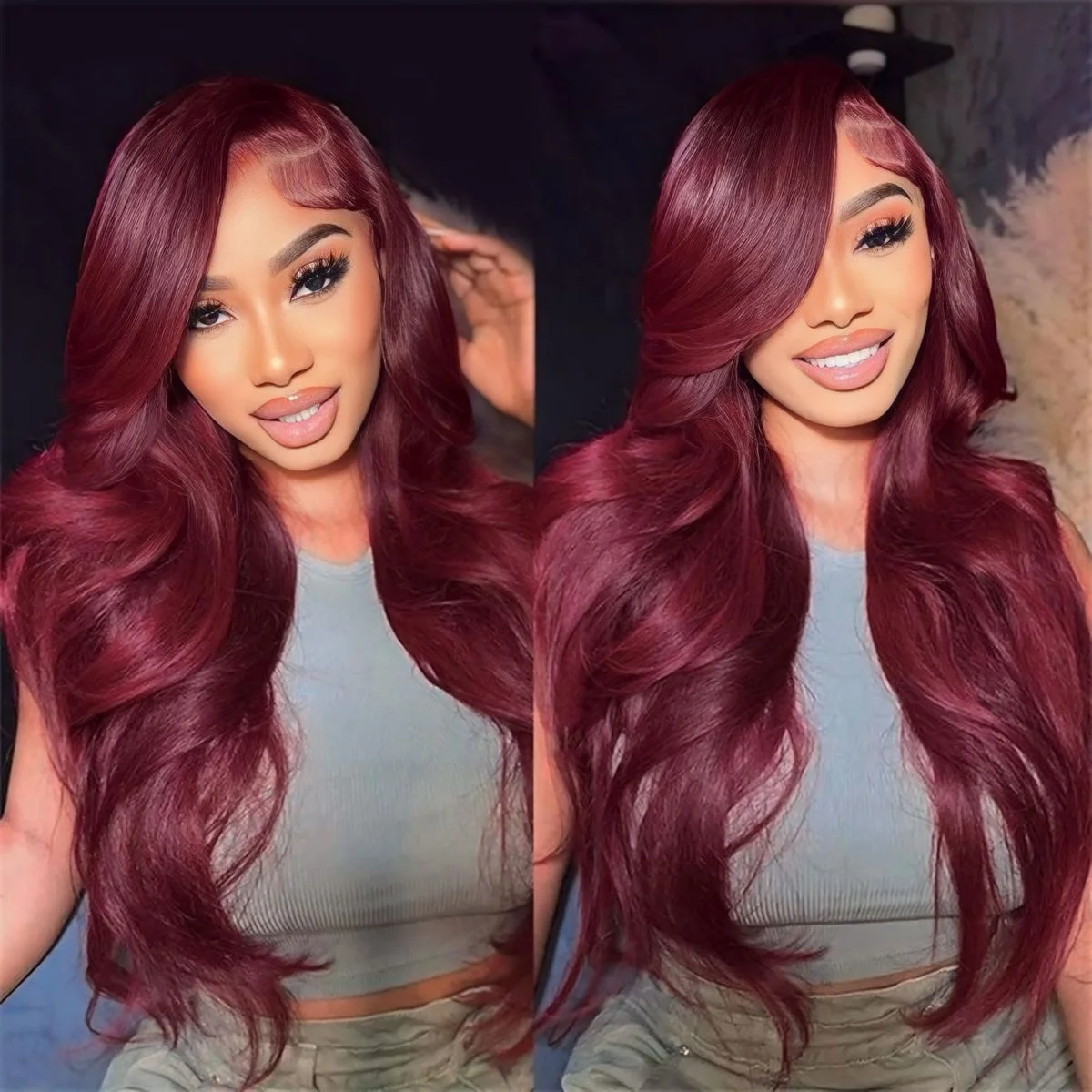 16A 100% Remy Hair Body Wave 99j Burgundy Human Hair Bundles Brazilian Hair Weft 1/3/4Pcs Wine Red Double Drawn Hair Extensions