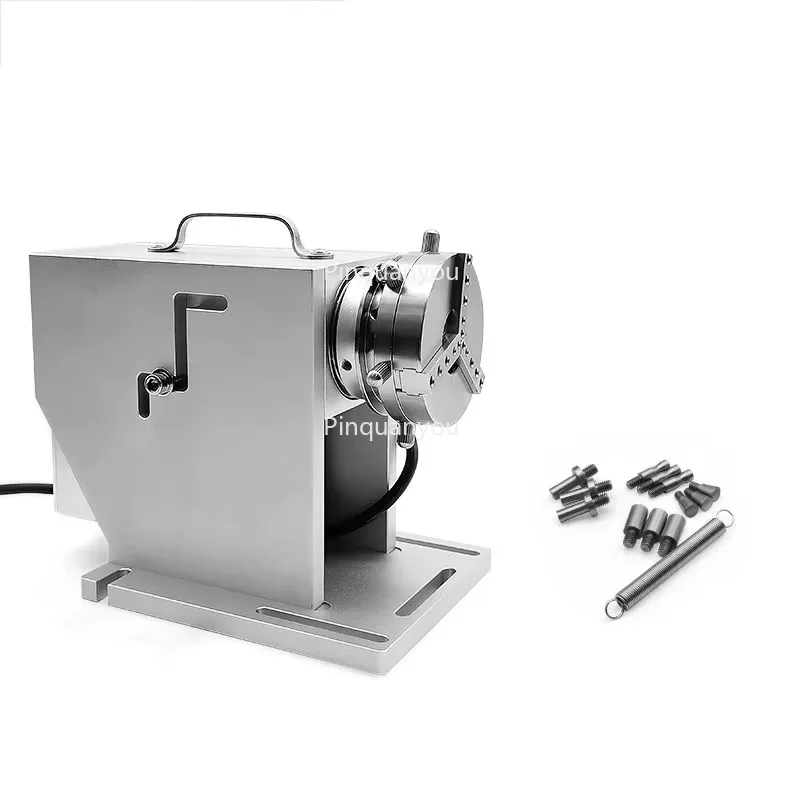 

Industrial Ring Jewelry Rotary Axis with Deceleration Elastic Clamp for Fiber Laser Engraving Marking Machine Through Hole