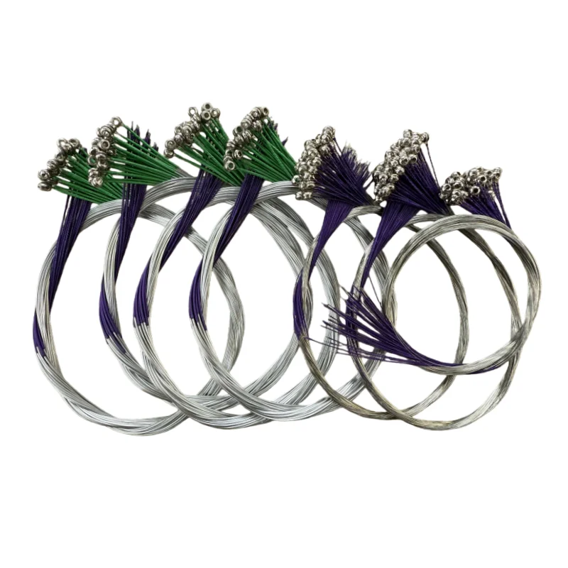 10 jeux de cordes de violon professionnelles, d'aspect soigné, à enroulement argenté, couleur pêche, cordes de violon exceptionnelles 3/4-4/4, accessoires