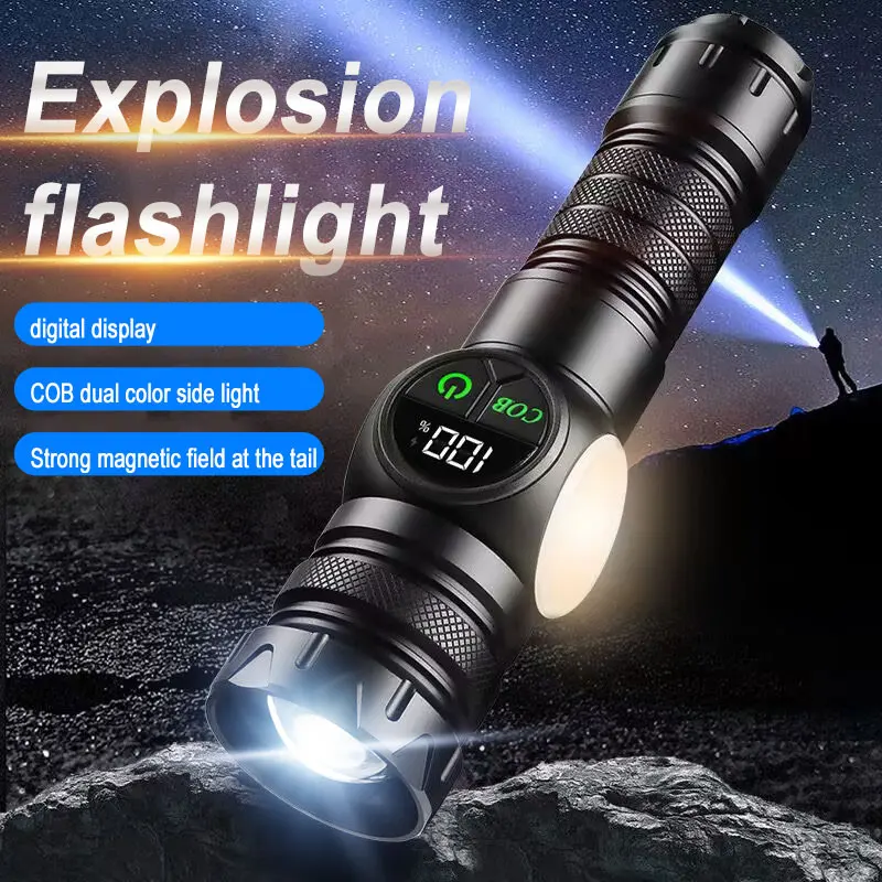 

Strong Light Lantern High Power Flashlight USB Rechargeable Powerful Tactical LED Torch Super Long Range Lamp Outdoor Fishing