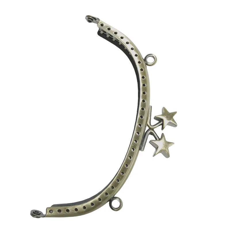 DIY Jewelry Accessories 12.5cm Antique Copper Curved Smooth Five Pointed Star Head Gold Handbag And Bag Material