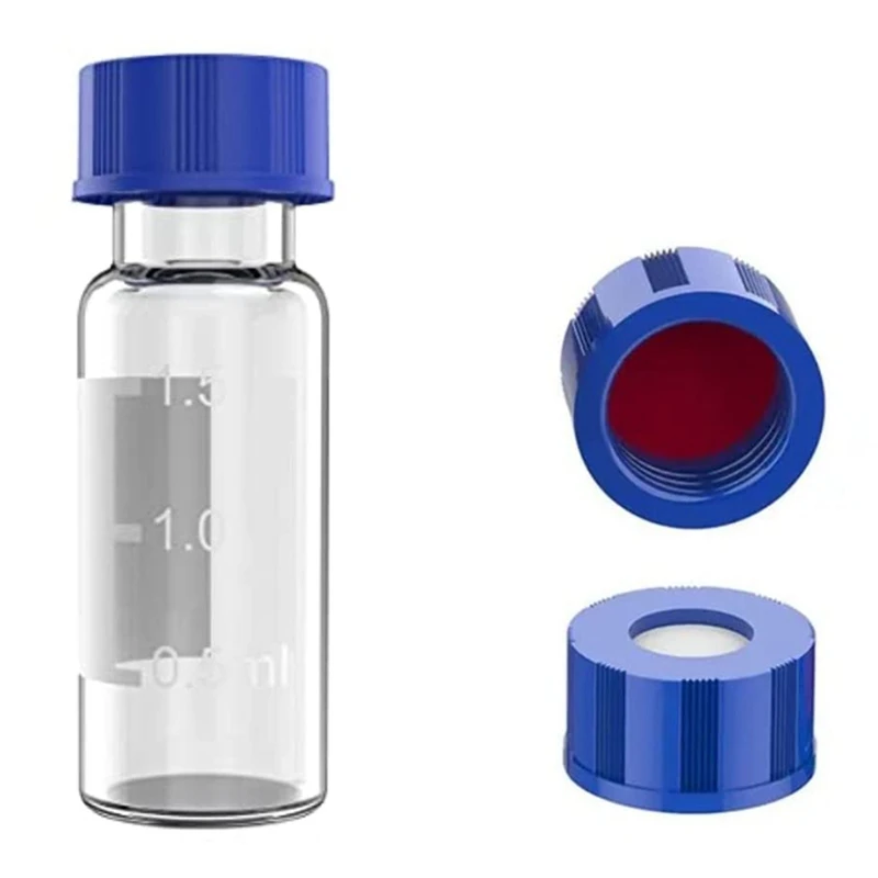 100 PCS Autosampler Vials 2Ml HPLC Vials With Write-On Spot And Graduations,Screw Cap Clear