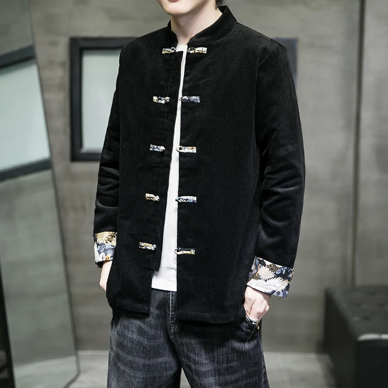 

Loose Men's Hanfu Jaet Vintage Sle Chinese Traditional Long Sve Outerwear Youth ular Autumn Faion Outerwear