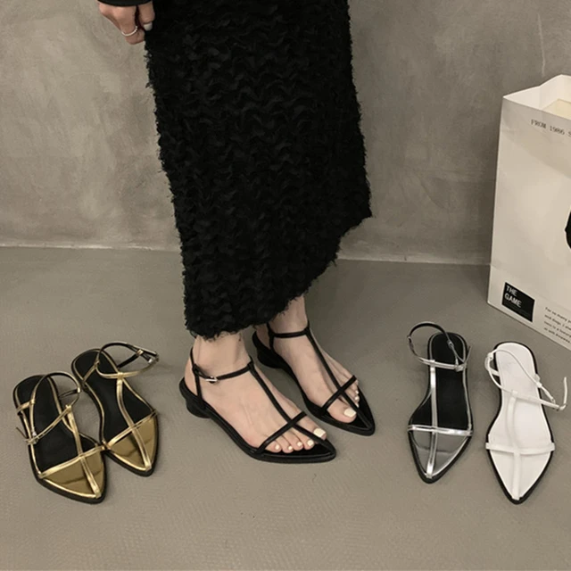 Thin strap low heels store