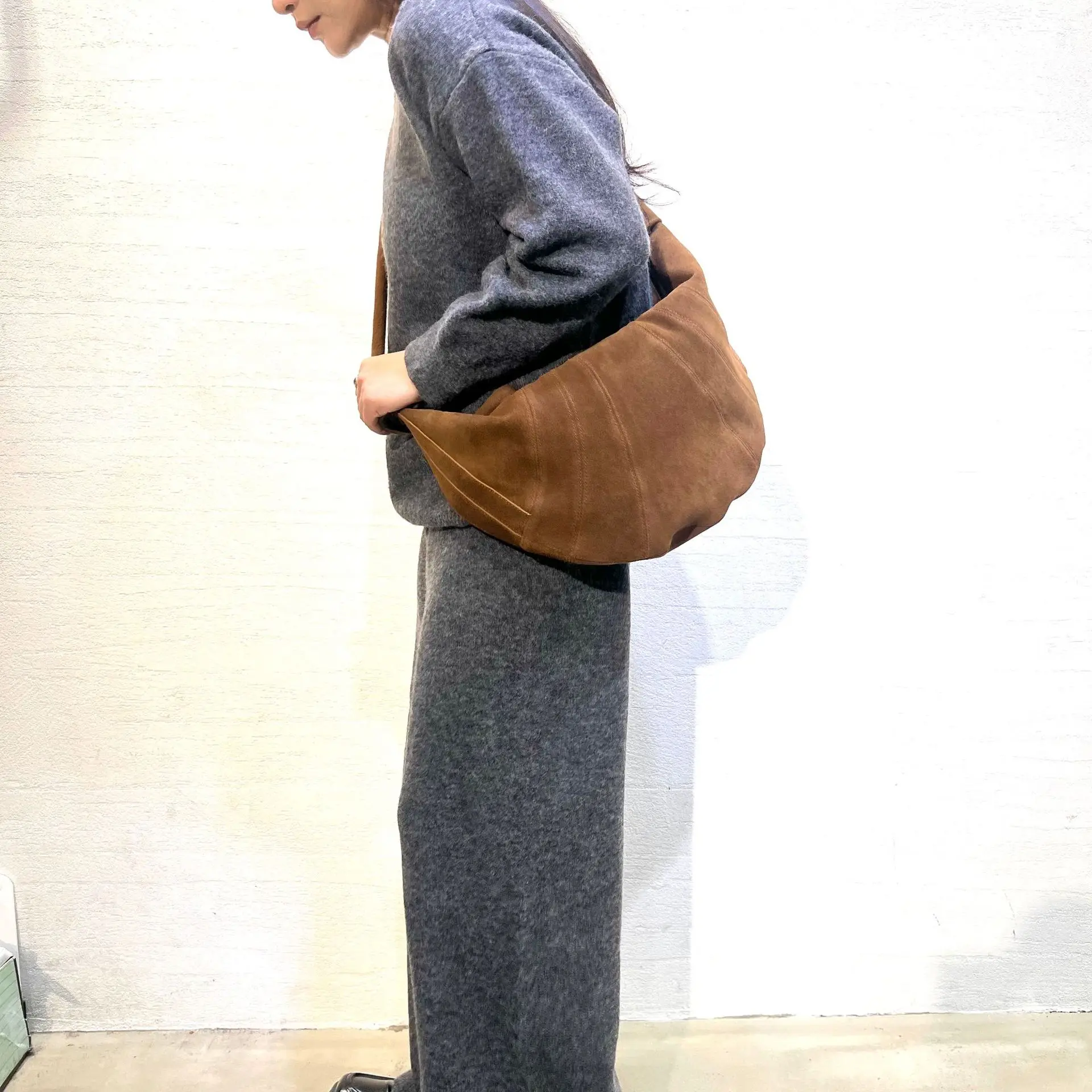 

Leather Women's Bag - Vintage Cowhide Horn Croissant Crescent-shaped Casual Style Designer Luxury Bag