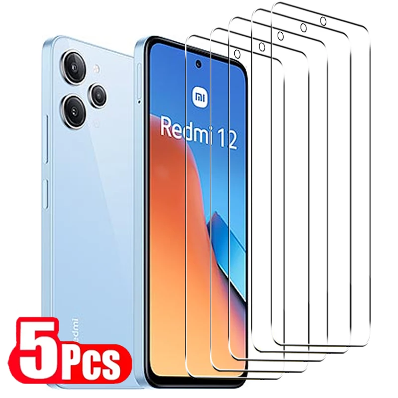 5PCS Glass Screen Protector for Xiaomi Redmi 12 13C 12C 10C 10A  9A 9i 9C 9T 10 9 8 7 K40 K50 K60 Pro Gaming HD Protective Glass