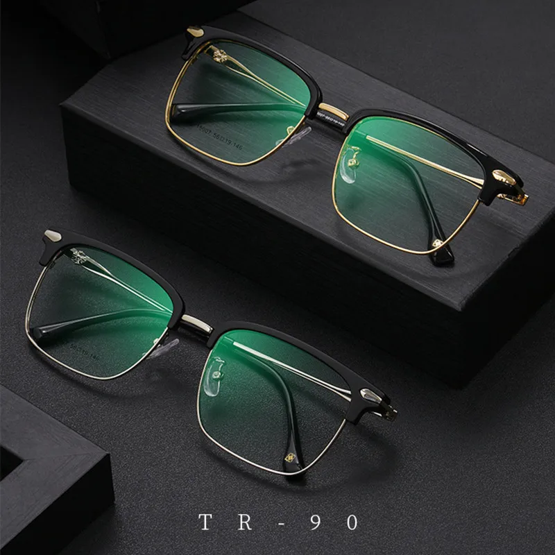 High Qulitily Alloy Anti Blue Light Blocking Men Reading Glasses CR-39 Resin Aspheric Glasses Lenses +0.5+1.00 +1.50 +2.00 +2.50