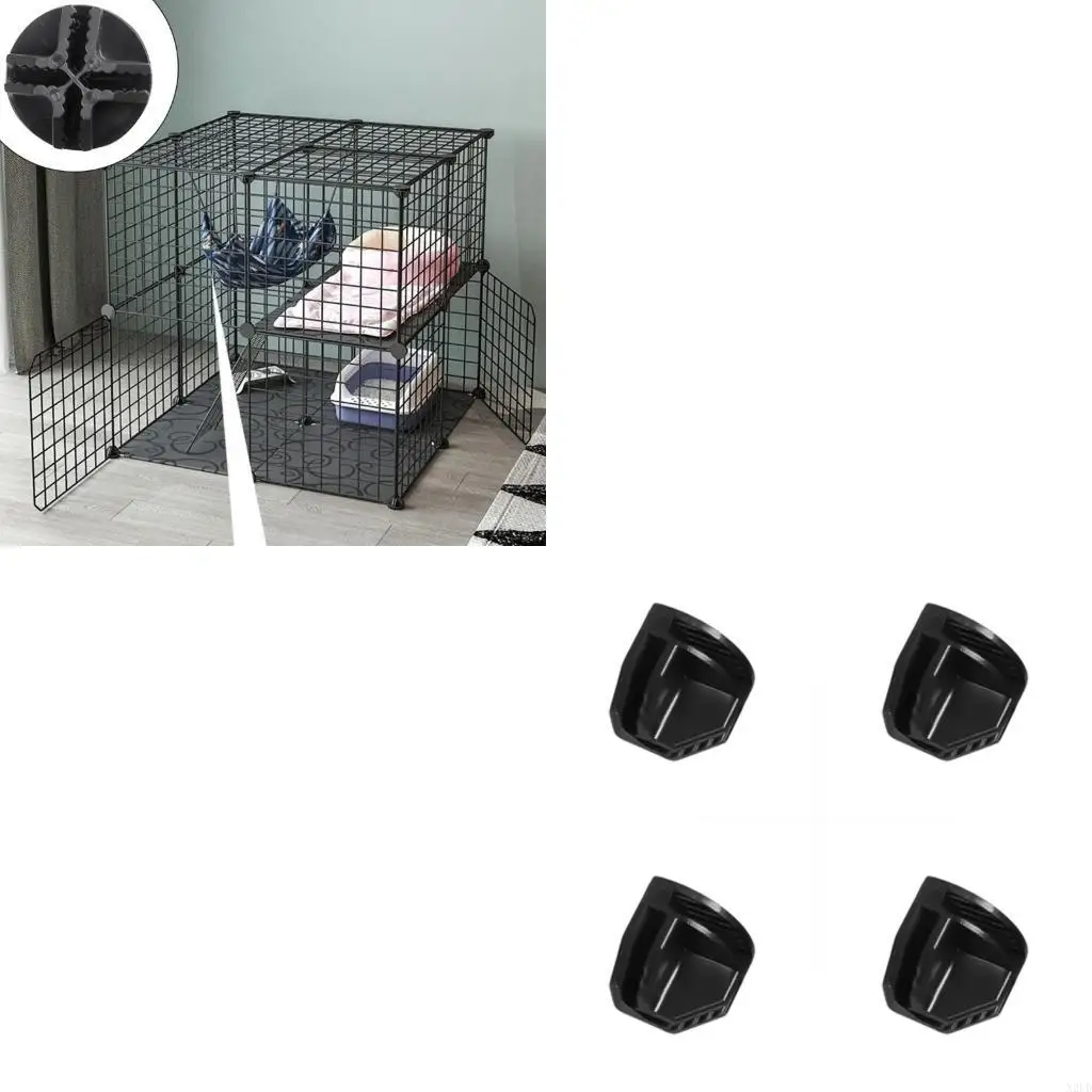 

4 Pieces Sturdy Plastic Resin Cuves Connectors for Quick Assembly and Reconfiguration of Storage Grids Daily Use N2UD