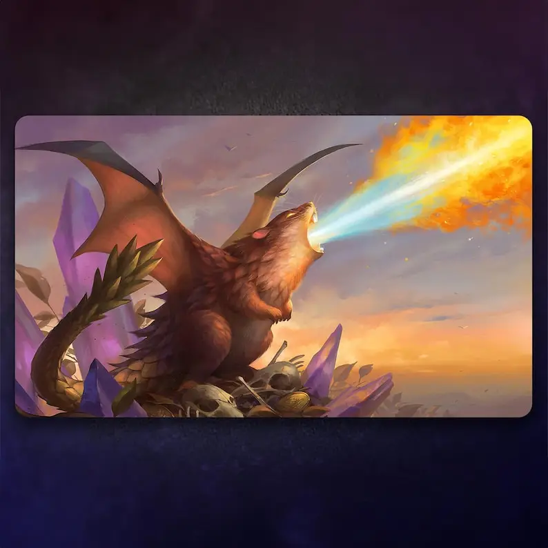

Mouse Dragon Anime Design 60x35cm Trading Battle Game Card Anti slip Lock Edge Washable