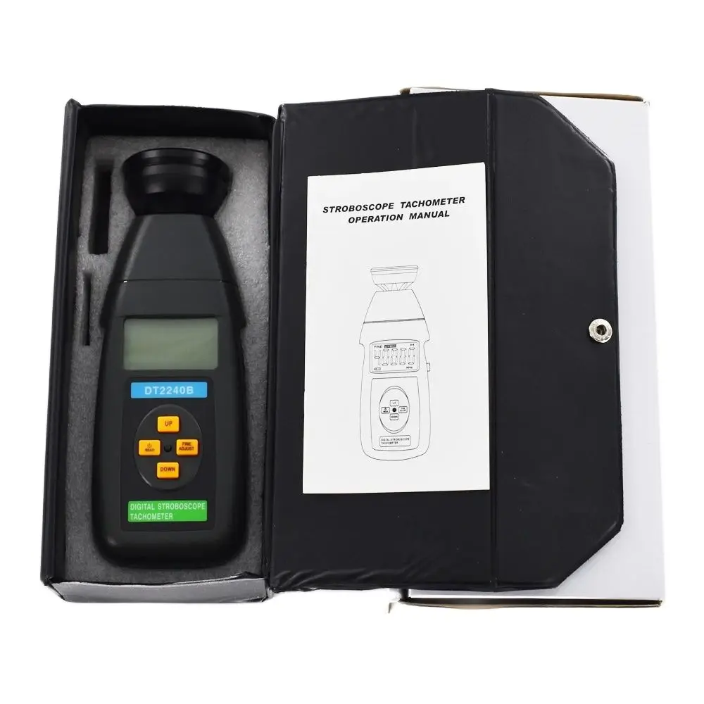 DT2240B Digital Stroboscope Non-contact Flash tachometer 60-40,000RPM Photoelectric Revolution meter Speedometer