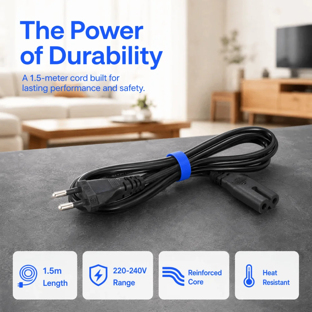 PVC Material Printer Power Cord Black Soft European Power Cord Flexible Insulating Heatproof Figure 8 Power Cord