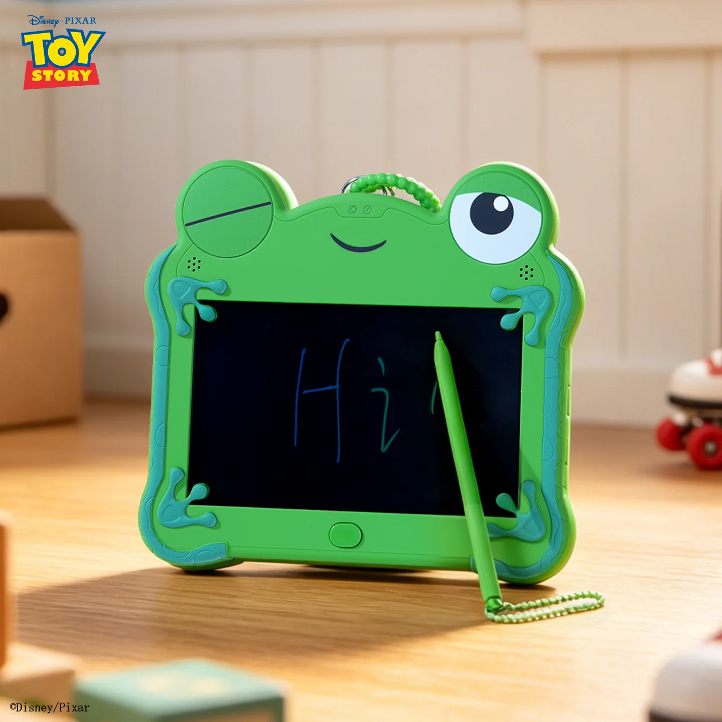 Toy Mobilizing Frog LCD Drawing Board Keychain for Students' Intellectual Drawing Erasable Handwriting Backpack Hanger