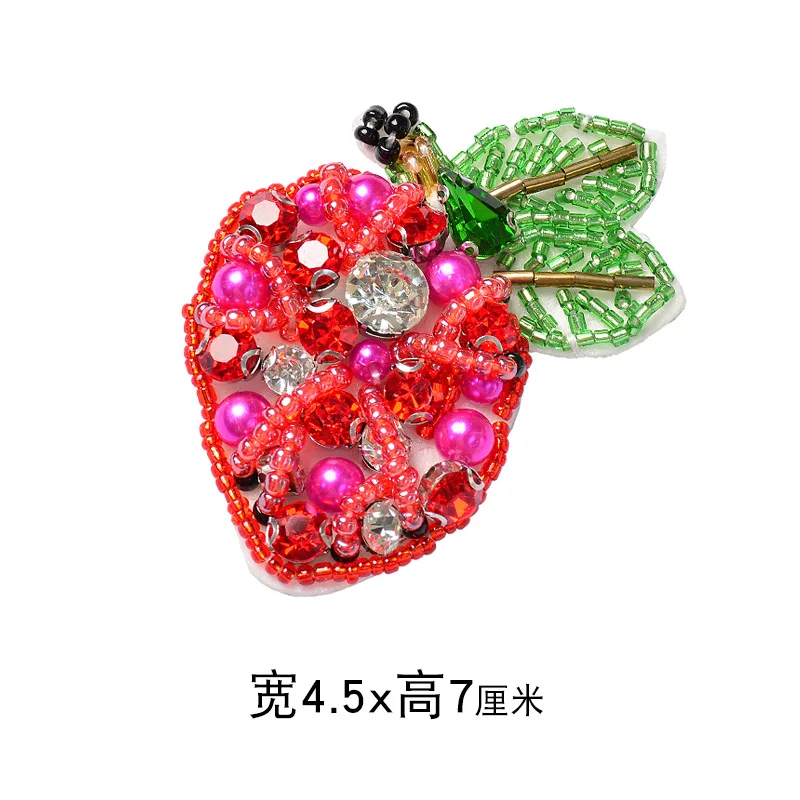 Handmade beaded tropical fruit appliqué rhinestone embroidery accessories