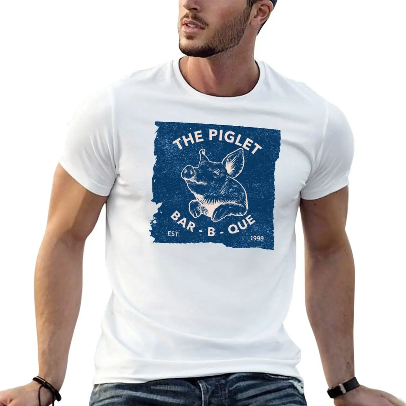 The Piglet Bar-B-Que T-Shirt valentines clothes cute tops Men's clothing