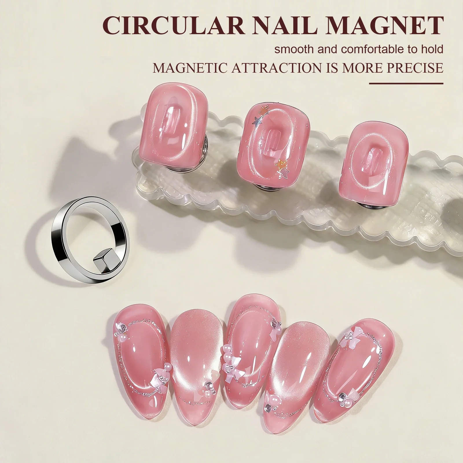 Runder Nagelmagnet Katzenauge-Gel Schwarzes Loch Hohlkäfig-Magnetwerkzeug Starker Magnetring für 3D-Nagelkunst für Salon, Zuhause und DIY – Detail 7