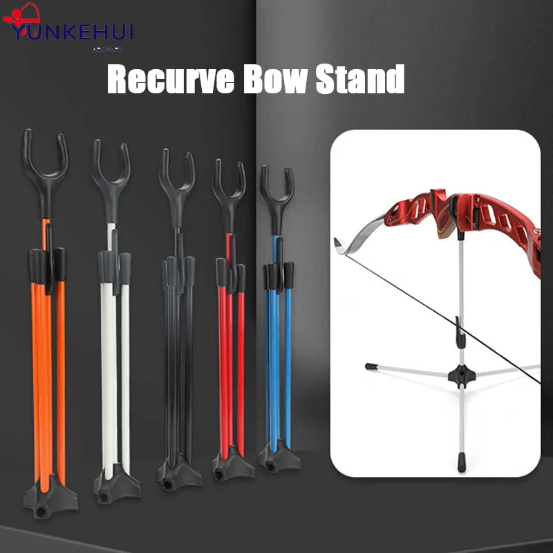 1pc Archery Bow Stand Protable Foldable Recurve Bow Longbow Stands Tripod Bracket Rack Hunting Shooting Accessories