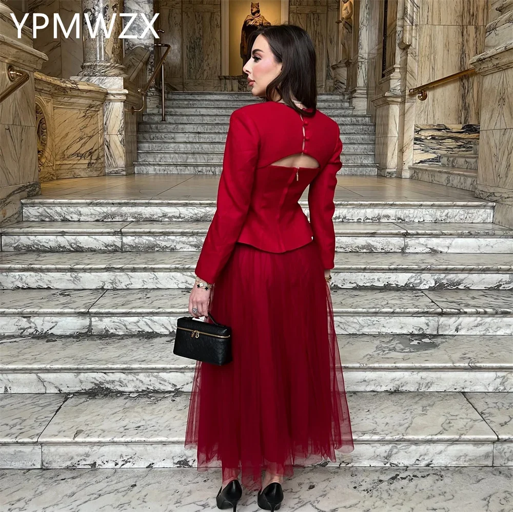 Customized Prom Gown Evening Formal Dress Women YPMWZX Square Collar A-line Floor Length Skirts Tulle Bespoke Occasion Dresses P