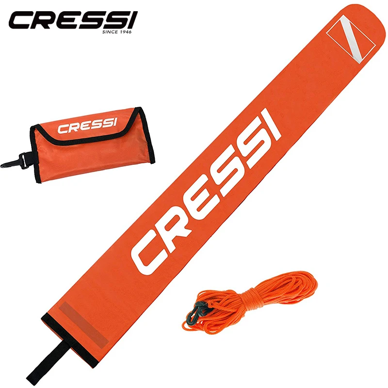 Cressi Marker Buoy PVC Inflatable Float for Scuba Diving Hi-Visibility Orange Outdoor Safety Accessory