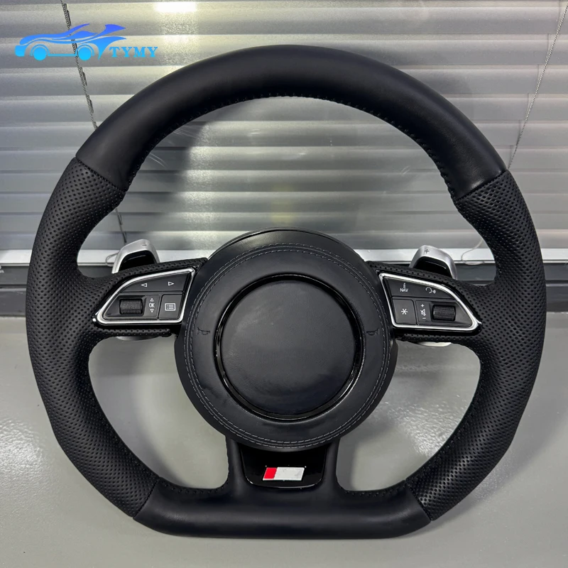 Für den Audi A1, A3, A4, A5, A6 und A8, Q3, Q5, Q7, TT und R8, Sportlenkräder mit flachem Boden aus echtem Leder.