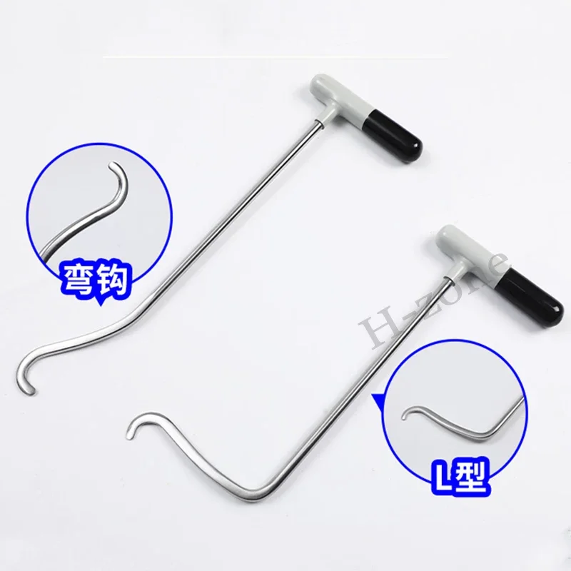 2Pcs car body dent repair tool alloy steel special-shaped hook crowbar repairer hail pit repair tool anti-slip handle