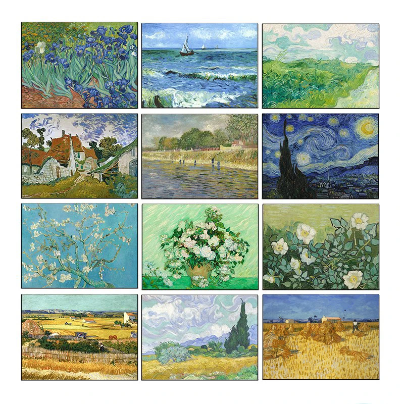 Van Gogh Harvest Wheat Field Cypresses Road Saint Remy Canvas Poster Famous Landscape Post Impressionist Art Bedroom Wall Dec