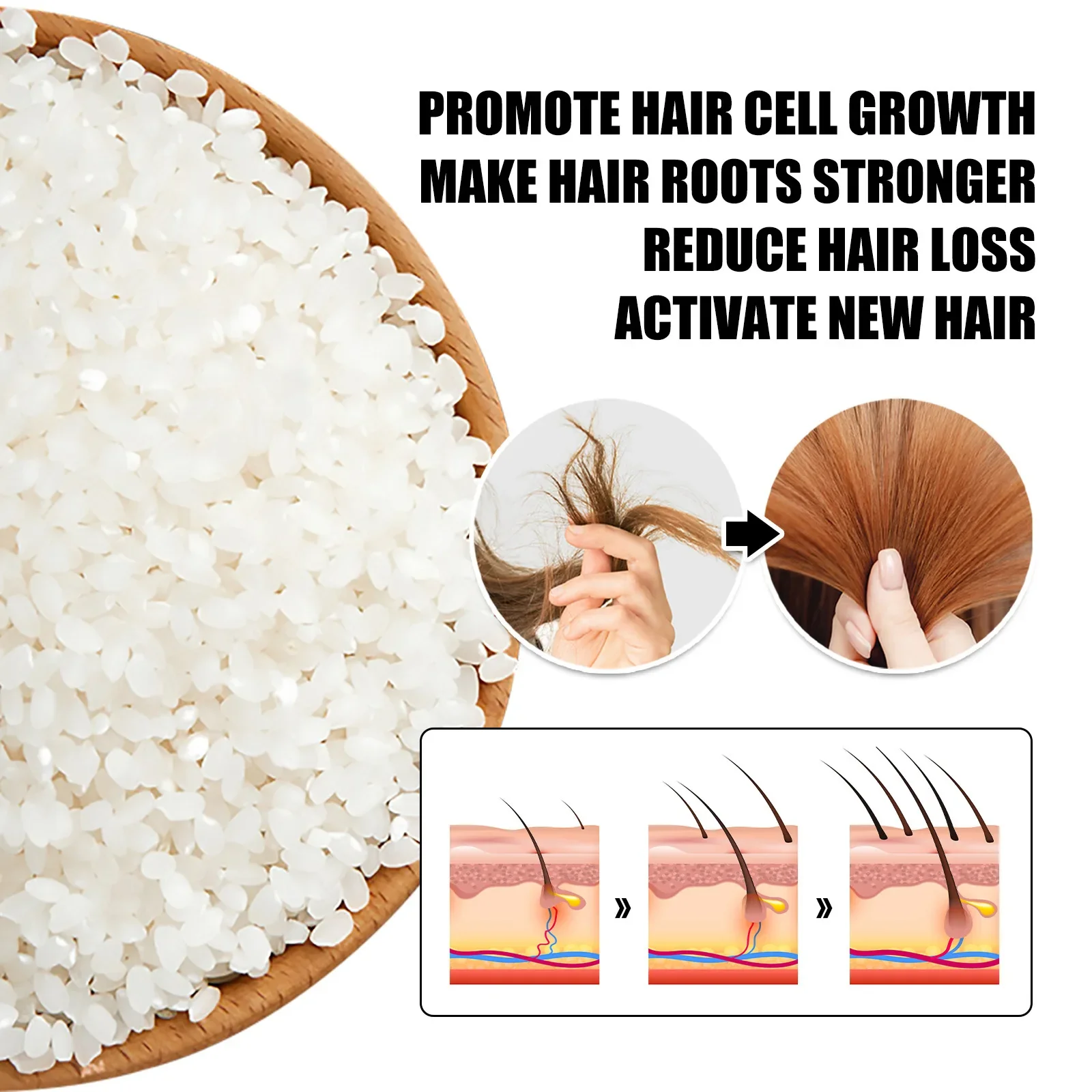 30ml rice hair care essential oil smoothes dry hair strengthens softens hair improves hair roughness balances scalp oil