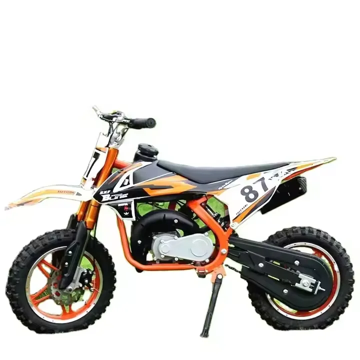 High Performance 49cc Brushless Dirt Bike for Kids with Pull Start 35KM/H Speed Hydraulic Brakes