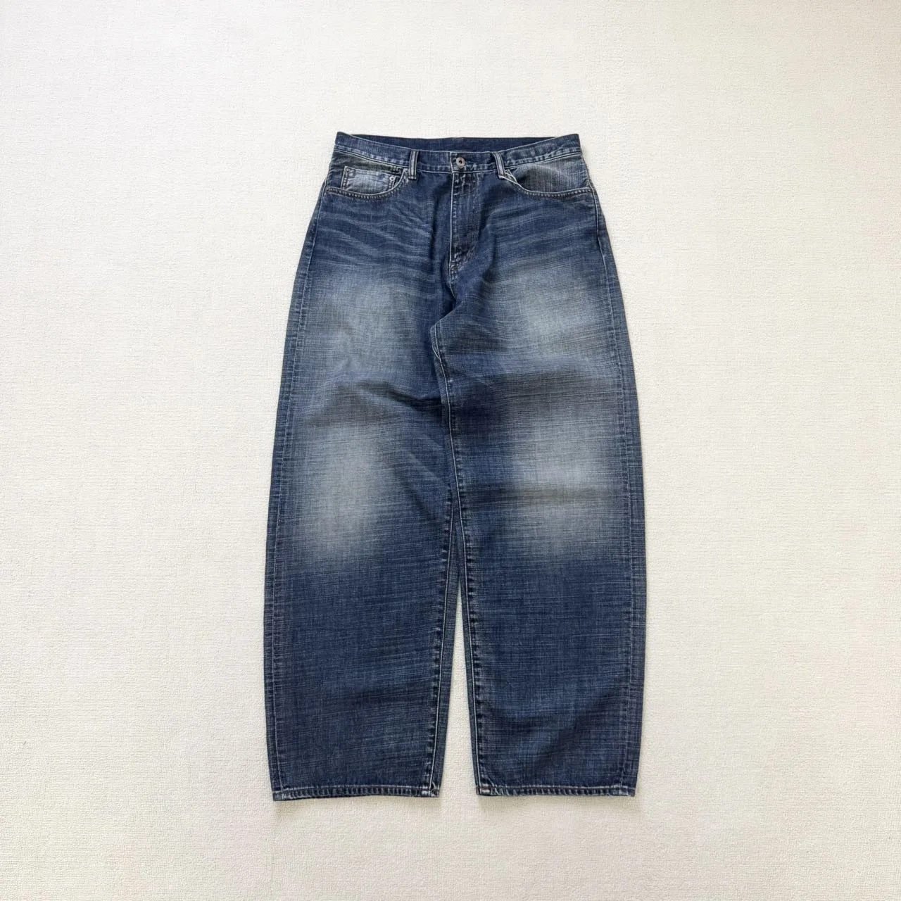 

Джинсы NanKA Selvage свободного кроя из денима с эффектом потертости, средняя посадка, на молнии, молодежные, CleanFit, осенний сезон, нелиняющие